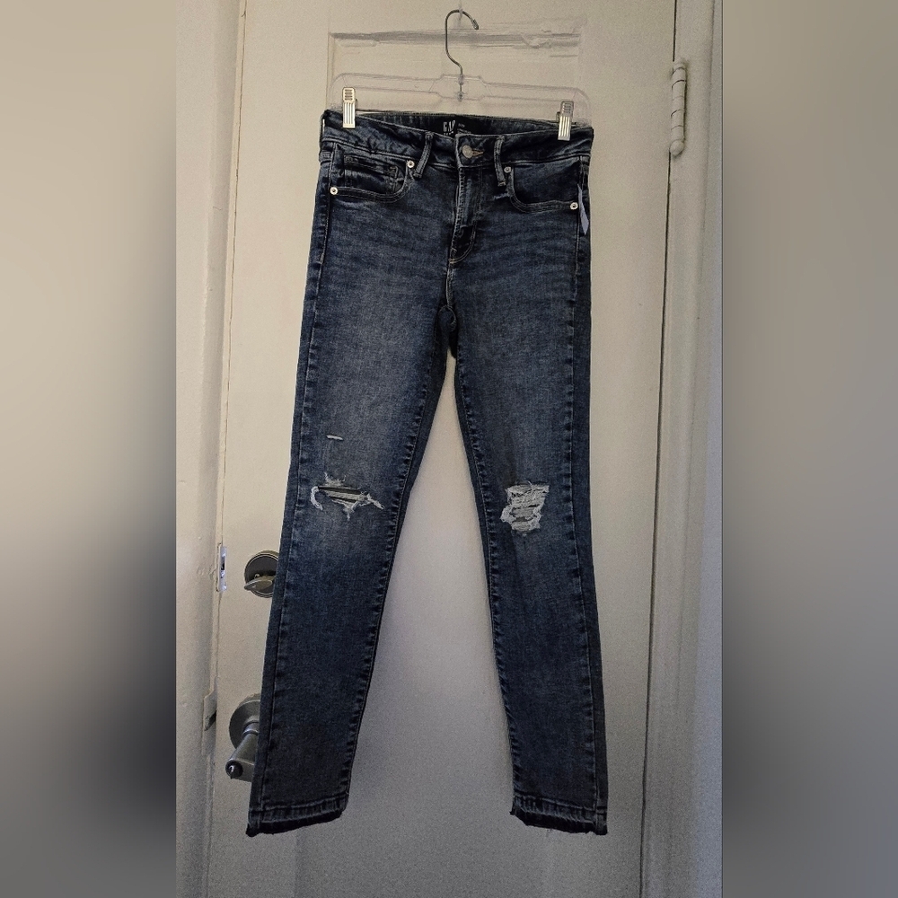 GAP Blue Skinny Jeans with Distressed Details - Picture 2 of 8